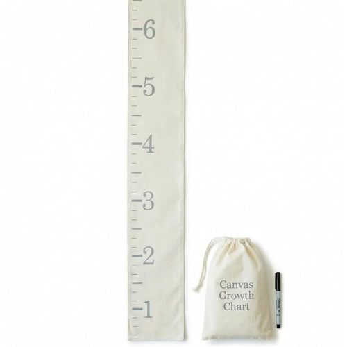 Growth Chart for Wall - Canvas Fabric Natural Color - Big Brother Big Sister Gift Children Height Chart Measure Childs Growth Kids Room Decor Nursery Wall Ruler and Pen