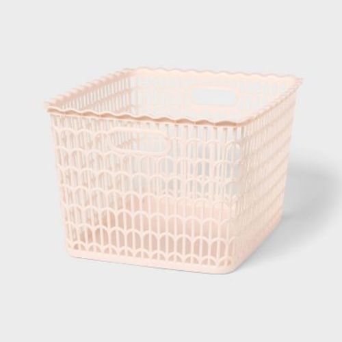 Wave Scallop Decorative Basket Large Pink - Brightroom™