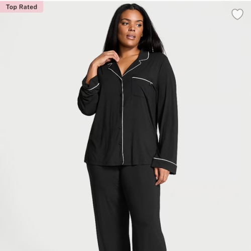 Modal Soft Eyelet Long Pajama Set