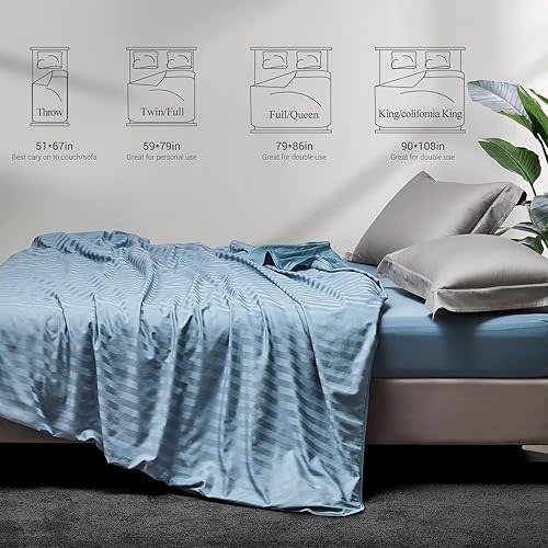 Elegear Revolutionary Cooling Blanket Twin, Absorbs Heat to Keep Body Cool for Night Sweats, Double Sided Arc-Chill3.0 Cooling Fiber Q-Max>0.5, Lightweight Summer Cold Blankets for Sleeping 59“ x 79”