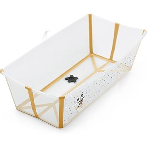 Stokke Flexi Bath X-Large, Mickey Celebration - Spacious Foldable Baby Bathtub - Lightweight & Easy to Store - Convenient to Use at Home or Traveling - Best for Ages 0-6
