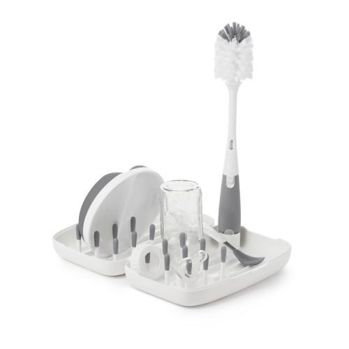 Oxo Tot On-the-go Drying Rack With Bottle Brush - Gray