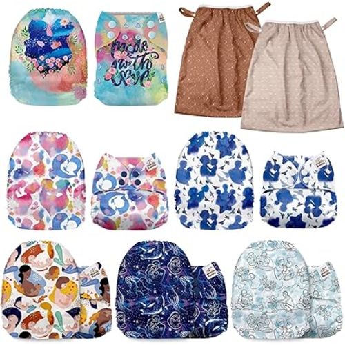 Mama Koala 1.0 Baby Cloth Diapers (160035) with 2 Pack Reusable and Washable Waterproof Pail Liners