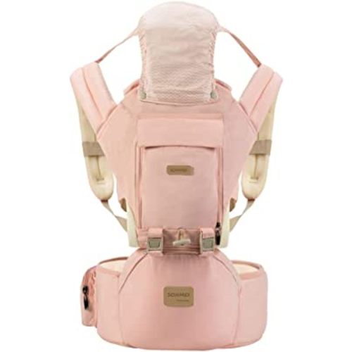 3 in 1 Ergonomic 360° Soft Baby Carrier, Baby Sling Comfortable Adjustable Positions, Fits All Newborn Toddler,HipSeat Infant Carrier, All Seasons,Perfect for Hiking Shopping Travelling (Pink)
