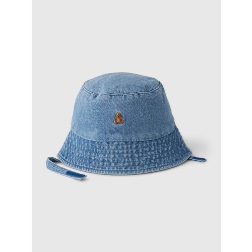Baby Denim Bucket Hat in medium wash, size: 0-3 M
