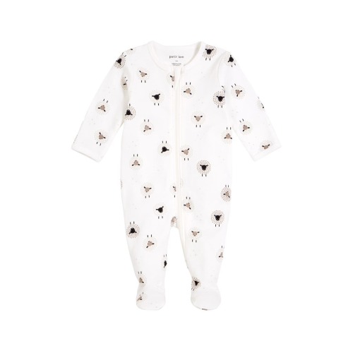 Sheep Print Footed One-Piece Pajamas
