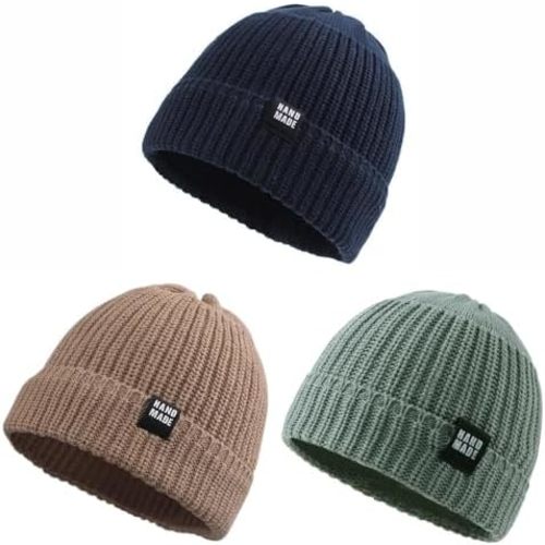 JANGANNSA Simple Knitted Baby Beanie Hip-Hop Boys Winter Hat Toddler Kids Bonnet for Girls Warm Bonnet