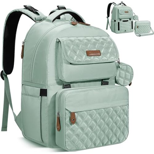 Maelstrom Diaper Bag Backpack,29L-45L Expandable Large Baby Bag for 2 Kids/Twins with Removable Cross Body Bottle Bag for Mom/Dad,Stylish Nappy Bag Gift for Boys/Girl-Mothers Day Gifts-Mint Green