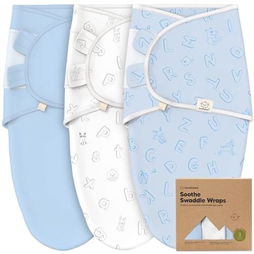 3-Pack Organic Baby Swaddle Sleep Sacks - Newborn Swaddle Sack, Ergonomic Baby Swaddles 0-3 Months, Swaddles for Newborns, Baby Sleep Sack, Baby Swaddle Blanket Wrap,Baby Essentials (ABC Land Cloud)