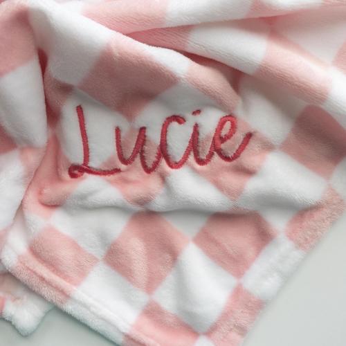 Embroidered Name Keepsake Baby Blanket Embroidery Blanket Baby Shower Gift Gift for Nursery Decor Custom Minky Blanket Custom Throw Gift