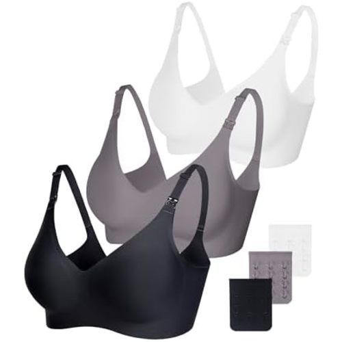 Vinfact Smooth Nursing Bras for Breastfeeding Seamless Maternity Bras for Pregnancy Wireless Bralette with Extra Bra Extender