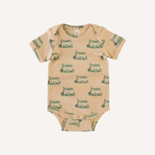 short sleeve lap neck bodysuit | cottage | organic cotton interlock
