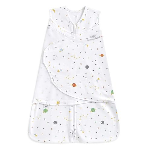 HALO 100% Cotton Sleepsack Swaddle, 3-Way Adjustable Wearable Blanket, TOG 1.5, Space, Newborn, 0-3 Months