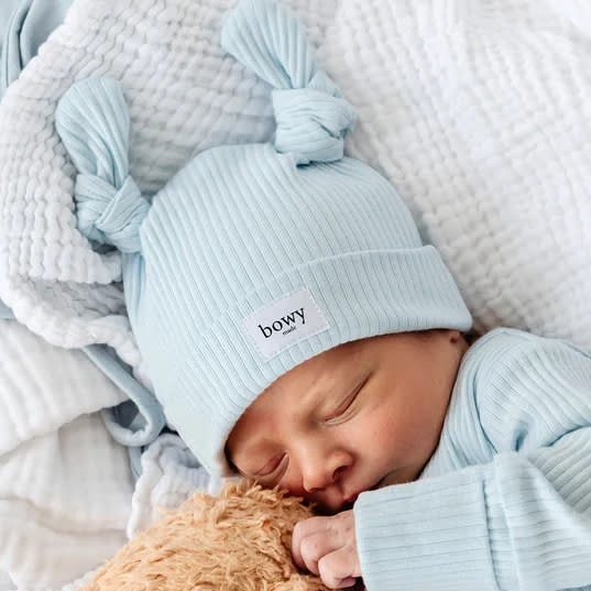 Double Knot Beanie - Powder Blue