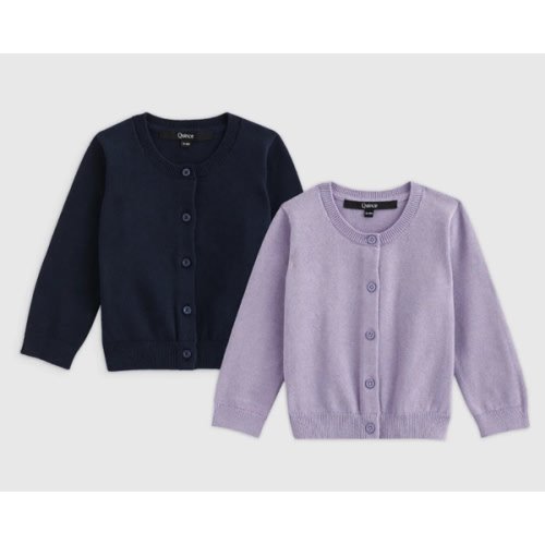 100% Organic Cotton Crewneck Cardigan 2-Pack - Baby Gender Neutral