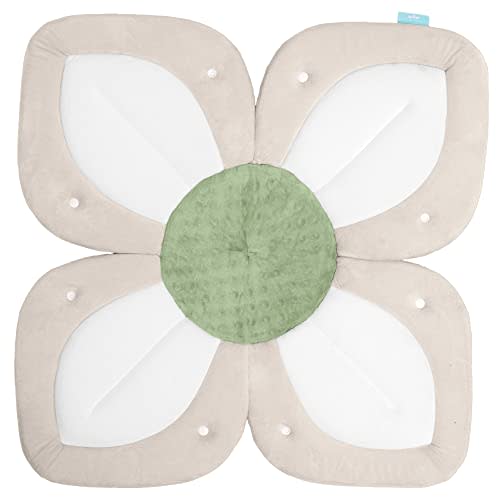 Blooming Bath Baby Bath Seat - Baby Tubs for Newborn Infants to Toddler 0 to 6 Months and Up - Baby Essentials Must Haves - The Original Washer-Safe Flower Seat (Lotus, White/Olive)