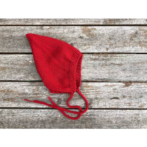 Christmas red newborn baby bonnet Pure merino wool hat Knit clothes Gift