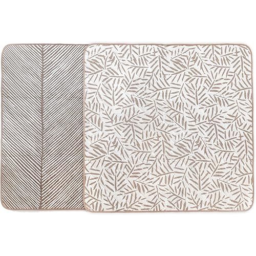 Toddlekind Portable Baby Mat – Organic Cotton 47" x 47" Reversible Indoor/Outdoor Playmat for Babies, Toddlers, Picnics, Patio, and Garden Use 0m+ Tan (Taupe)