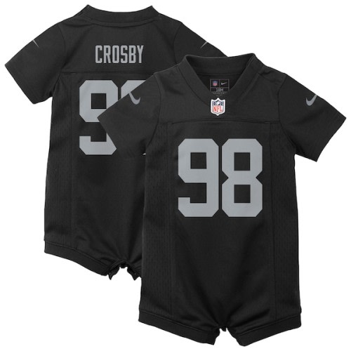 Newborn & Infant Las Vegas Raiders Maxx Crosby Nike Black Game Romper Jersey