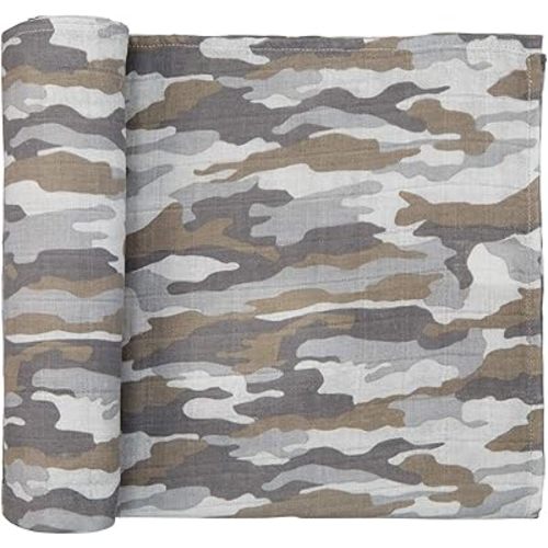 Mud Pie Muslin Camo Swaddle Blanket, 47" x 47"