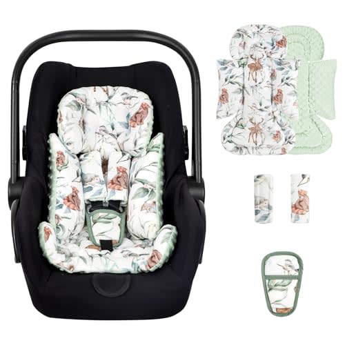 TANOFAR Car Seat Head Support Baby - Infant Car Seat Insert for Newborn Girls Boys - Soft Carseat Head Support for Infant - Newborn Carseat Insert for Car Seats, Strollers, Swings, Bouncer (Animal)