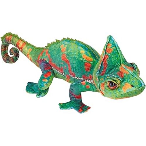 Wild Republic Living Earth Chameleon, Stuffed Animal, 16 inch, Plush Toy, Fill is Spun Recycled Water Bottles