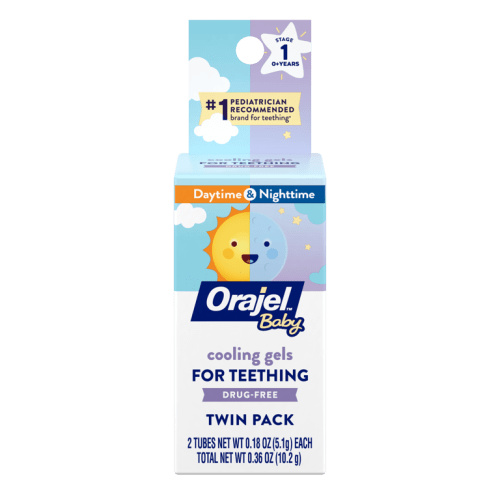 Orajel Baby Daytime & Nighttime Cooling Gels for Teething, Drug-Free, #1 Pediatrician Recommended Brand for Teething