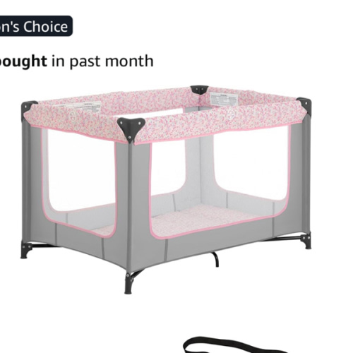 Dream On Me Zodiak Portable Playard in Grey and Pink, Lightweight, Packable and Easy Setup Baby Playard, Breathable Mesh Sides and Soft Fabric - Comes with a Removable Padded Mat