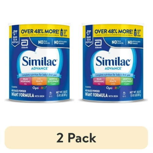 (2 pack) Similac Advance Powder Baby Formula With Iron, Has DHA & Lutein, 30.8-oz Value Can