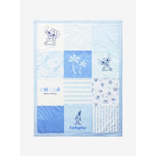 Disney Lilo & Stitch Angel & Stitch Blue Quilted Baby Blanket