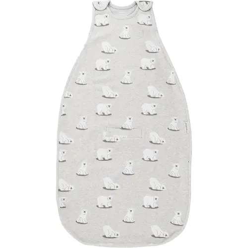 Woolino 4 Season Sleep Sack - Ultimate Merino Wool and Organic Cotton Sleeping Bag - Two-Way Zipper Adjustable Universal Size Sleep Sack for Baby (2-24 Months) - Polar Bear