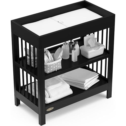 Graco Teddi Changing Table with Water-Resistant Changing Pad (Black)