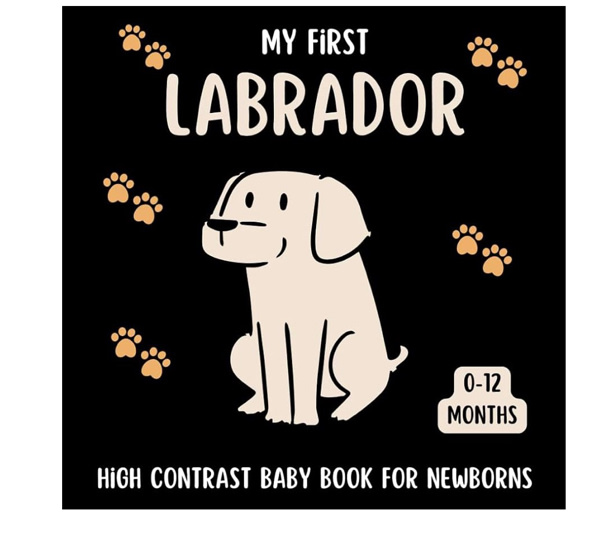 My First Labrador High Contrast Baby Book for Newborns 0-12 Months: Cute Black and White Labrador-Retriever Themed Pictures For Babies From Birth