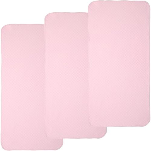 Pleasant Boulevard | Portable Waterproof Baby Changing Pad Liner, Washable Reusable Changing Table Cover Made with Breathable TPU, 27x13in (Pink, 3 Count)