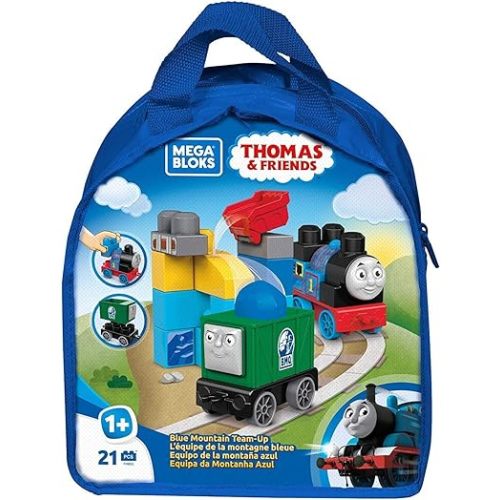 Mega Bloks Thomas & Friends Blue Mountain Team-Up with Big Building Blocks, Building Toys for Toddlers (21 Pieces)