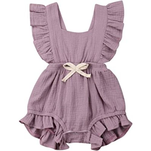 ITFABS Newborn Baby Girl Romper Bodysuits Cotton Flutter Sleeve One-piece Romper Outfits Clothes