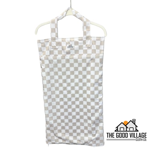 Large Hanging Wetbag | Tan and White Check