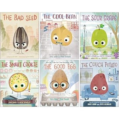 The Food Group The Bad Seed Series 6 Books Collection Set By Jory John(The Bad Seed, The Good Egg, The Cool Bean, The Couch Potato, The Smart Cookie & The Sour Grape)