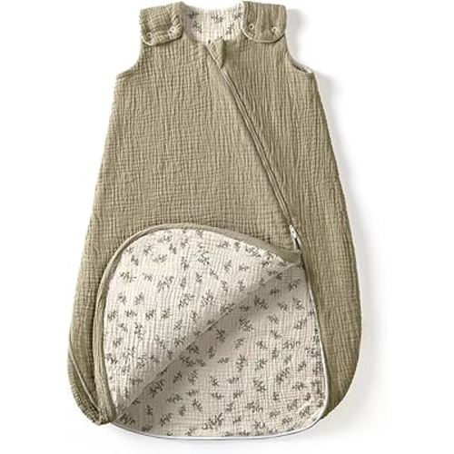 lulumoon Sleep Sack Muslin for Baby: Cotton Wearable Blanket for 3-9 Months - Soft Lightweight Ideal for Nursery Lounge Nighttime Naptime