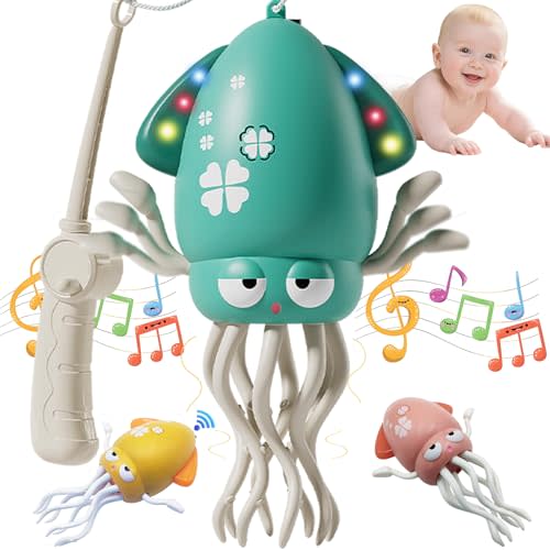 Treayes Electric Crawling Dancing Octopus Toy for Walking Baby Boy Girl 0-6 6-12 12-18 Months, Infant Tummy Time Musical Magic Dancing Squid Toy for 3 4 5 6 7 8 9 10 11 12 Toddler 1st Birthday Gift