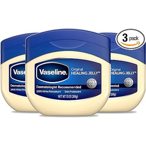 Vaseline Petroleum Jelly Original Provides Dry Skin Relief And Protects Minor Cuts Dermatologist Recommended And Locks In Moisture, 13 Ounce (Pack of 3)