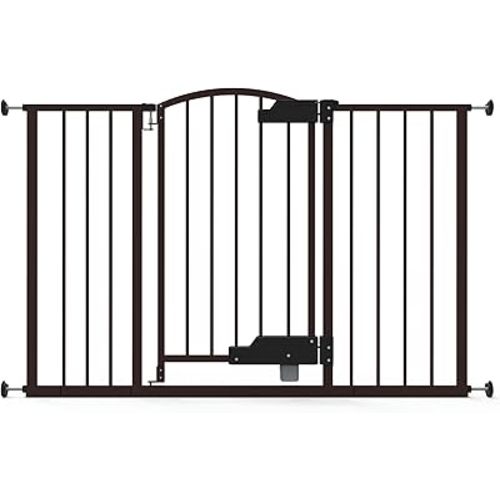 Ingenuity Thruway 52W Series Pet and Baby Gate with GlideOpen, 29"-52" Wide, 28" Tall, Pressure or Hardware Mounted, Install on Wall or Banister in Doorway or Hallway - Espresso
