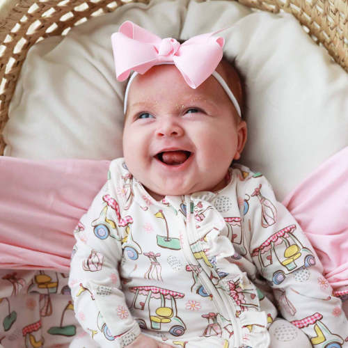 Country Club Cuties Ruffle Zipper Footie | Pink