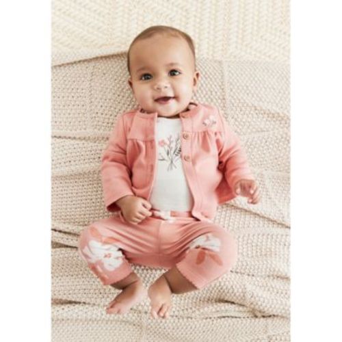 Baby Girls Little Cardigan, Bodysuit and Pants, 3 Piece Set