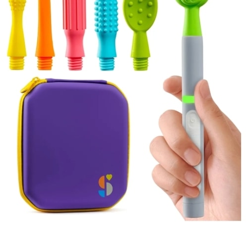 Amazon.com: Special Supplies Buzz Buddy Oral Motor Stimulation kit with 6 Soft Textured Interchangeable Heads, Calm Sensory Needs, Support Speech, and Stimulate Self Feeding, Gentle Vibrations (Purple) : Health & Household