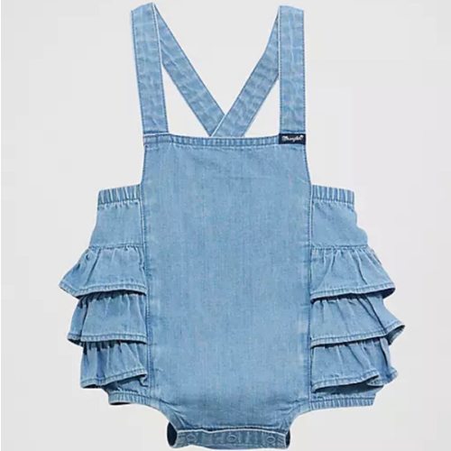 Baby Girl's Denim Ruffle Bodysuit | NEW | Wrangler®