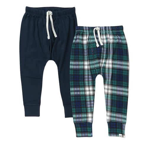 HonestBaby Multipack Honest Pants Joggers Pull on 100% Organic Cotton for Infant Baby and Toddler, Boys, Girls, Unisex