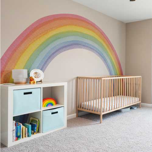 Rainbow Pastel Wall Decal, Nursery Wall Decal, Kids Room Wall Decals, Baby Shower Decorations, Baby Boy Gift, Rainbow Wall Decal for kids