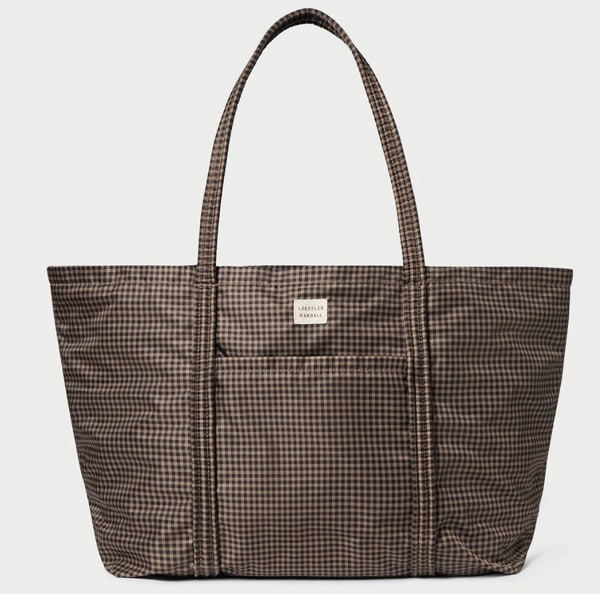 Dina Brown/Black Check Travel Tote | Tote | Diaper Bag