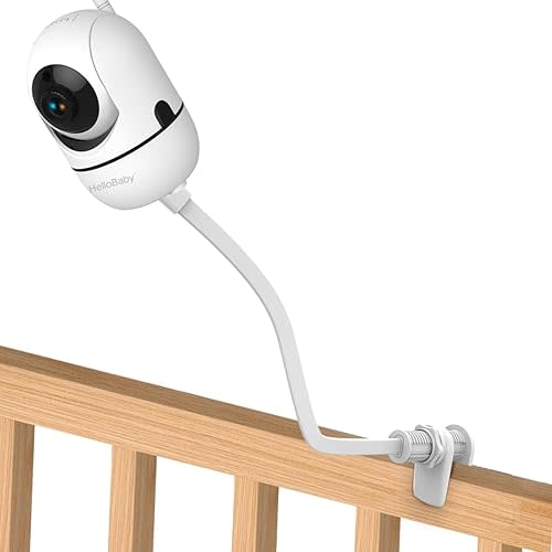 HelloBaby Monitor Mount Compatible with HB6550/ HB65/ HB66/ HB6351/ HB40/ HB6339/ HB6336/HB6081, Flexible Clip Clamp Mount Long Gooseneck Arm, Indoor without Tools or Wall Damage